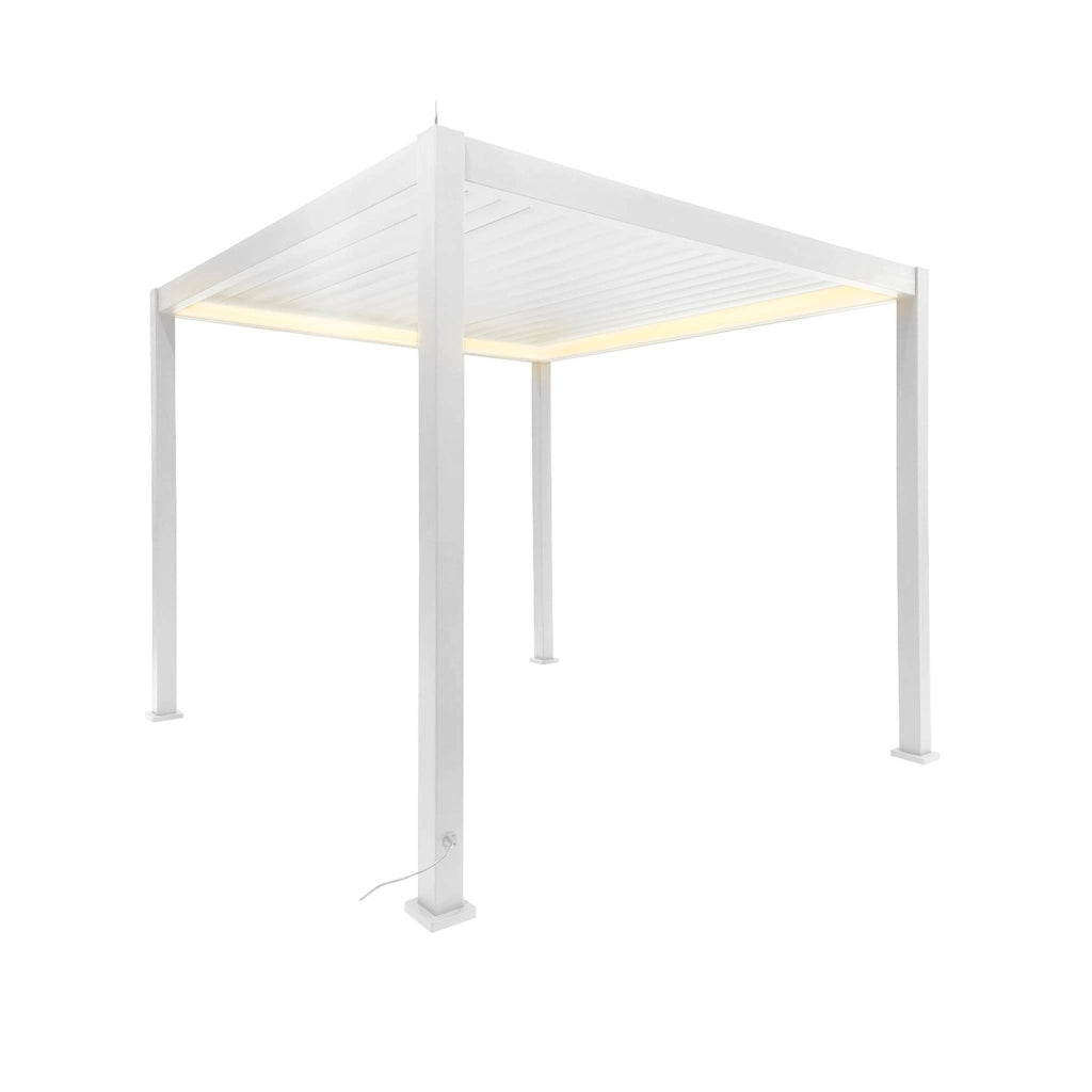Pergola bioclimatica 3x3m elettrica in alluminio con illuminazione