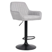 Set di 2 Sgabelli Percy In Tessuto Grigio Chiaro Melange Dimensione 49x53x89 5-109 5cm
