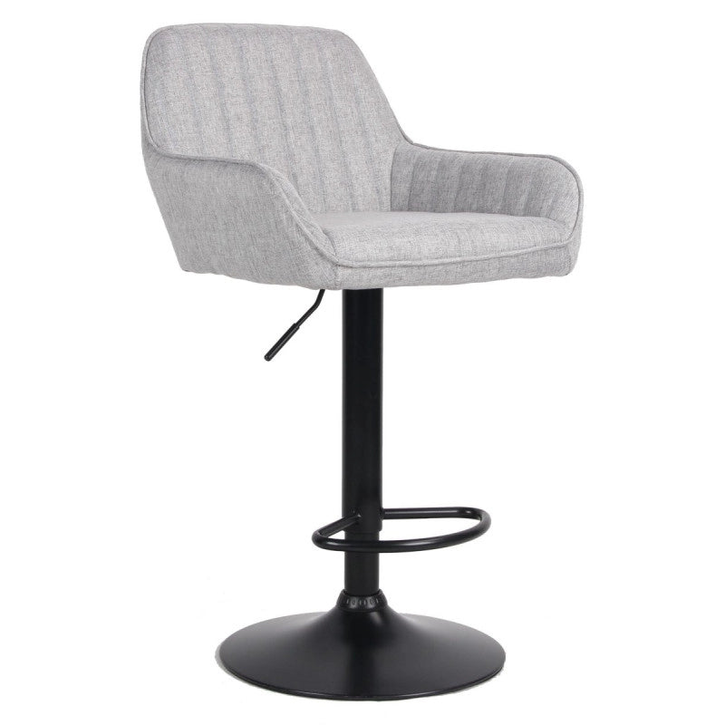 Set di 2 Sgabelli Percy In Tessuto Grigio Chiaro Melange Dimensione 49x53x89 5-109 5cm