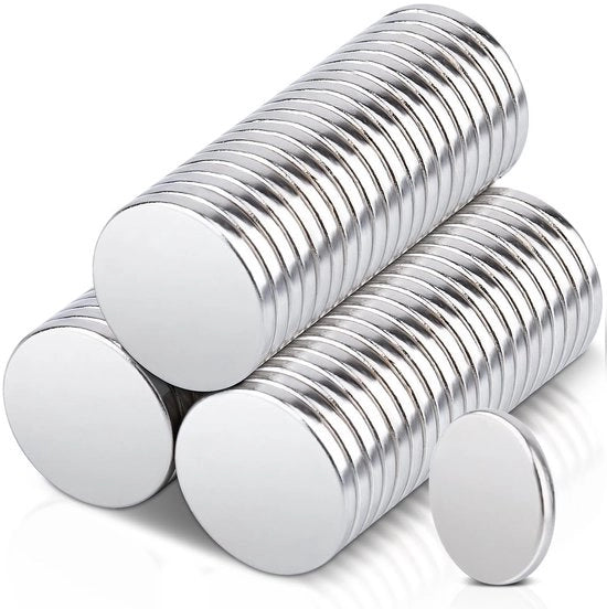 Magnetici Neodymium 60 pezzi - Piccoli forti magneti 12 x 1,5 mm - Magnetici rotondi per frigorifero - Magnetici per lavagna bianca - Duraturi e ideali per hobby e fai da te