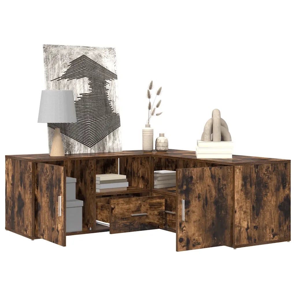 Mobile Angolare Rovere Fumo 200x40x45 cm in Truciolato 3307832