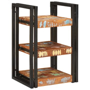 Comodino-Tavolino da notte Marrone e nero 38 x 33 x 58 cm Legno Solido Recuperato