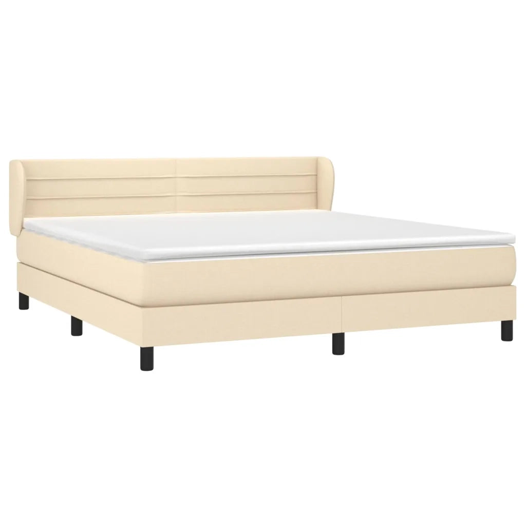 Giroletto a Molle con Materasso Crema 160x200 cm in Tessuto 3126338