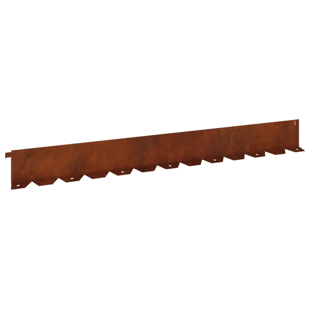 Bordura per Prato 10 pcs 102 x 10 x 4 cm Acciaio Ruggine 8008760