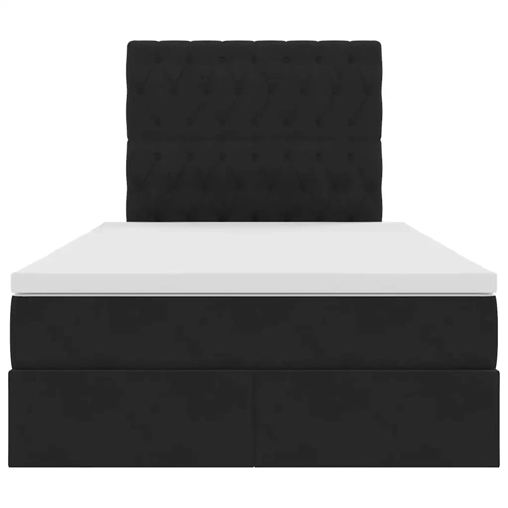 Letto con contenitore e LED con led Nero 120 x 200 cm Velluto 3372719