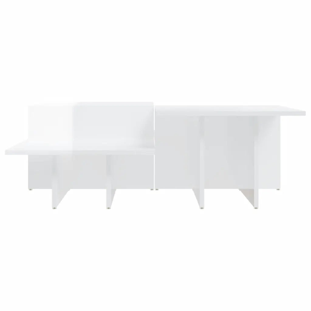 Tavolini da Salotto 2 pz Bianco Lucido in Legno Multistrato 3216155