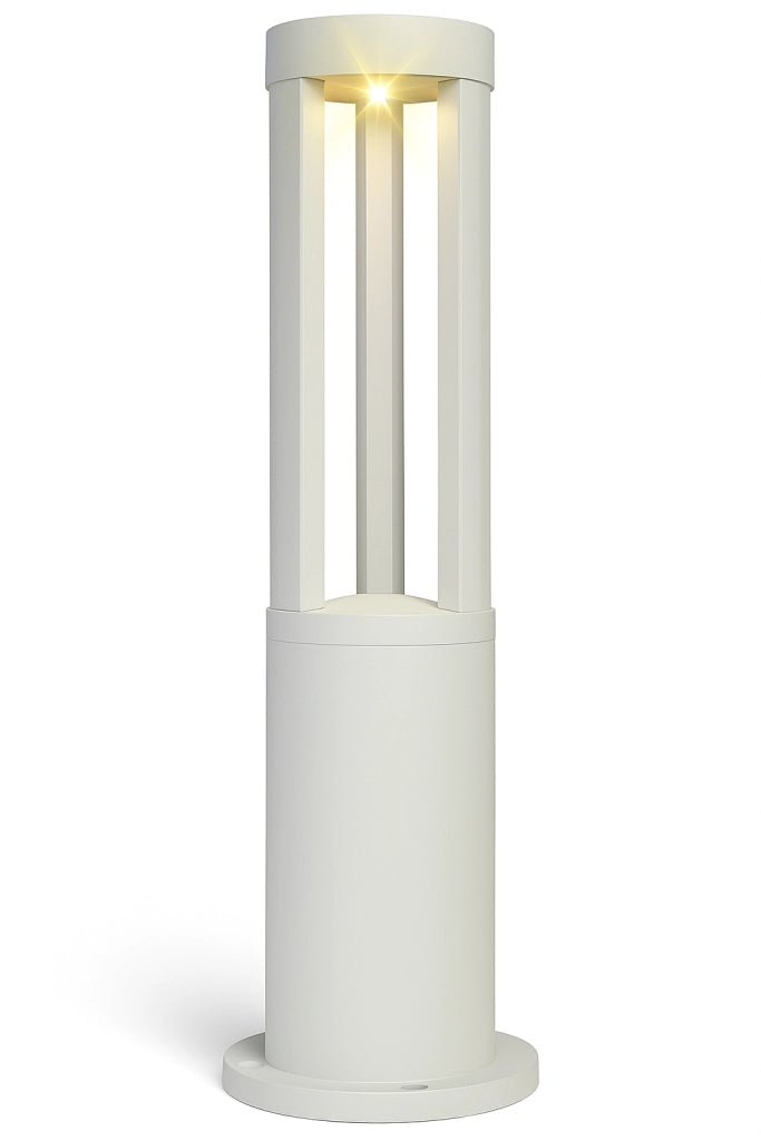 Lampione a led lampioncino lampada illuminazione da esterno palo da giardino bianco moderno 12w ip65 59cm Colore della luce: Luce calda