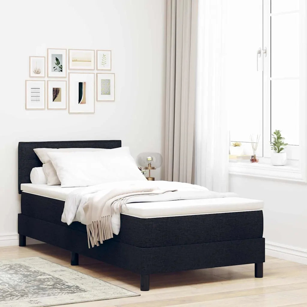 Letto a molle con testiera Nero 100 x 200 cm Tessuto 3338589