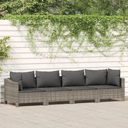 Set da giardino 4 pezzi con cuscini grigio in polyrattan 362686