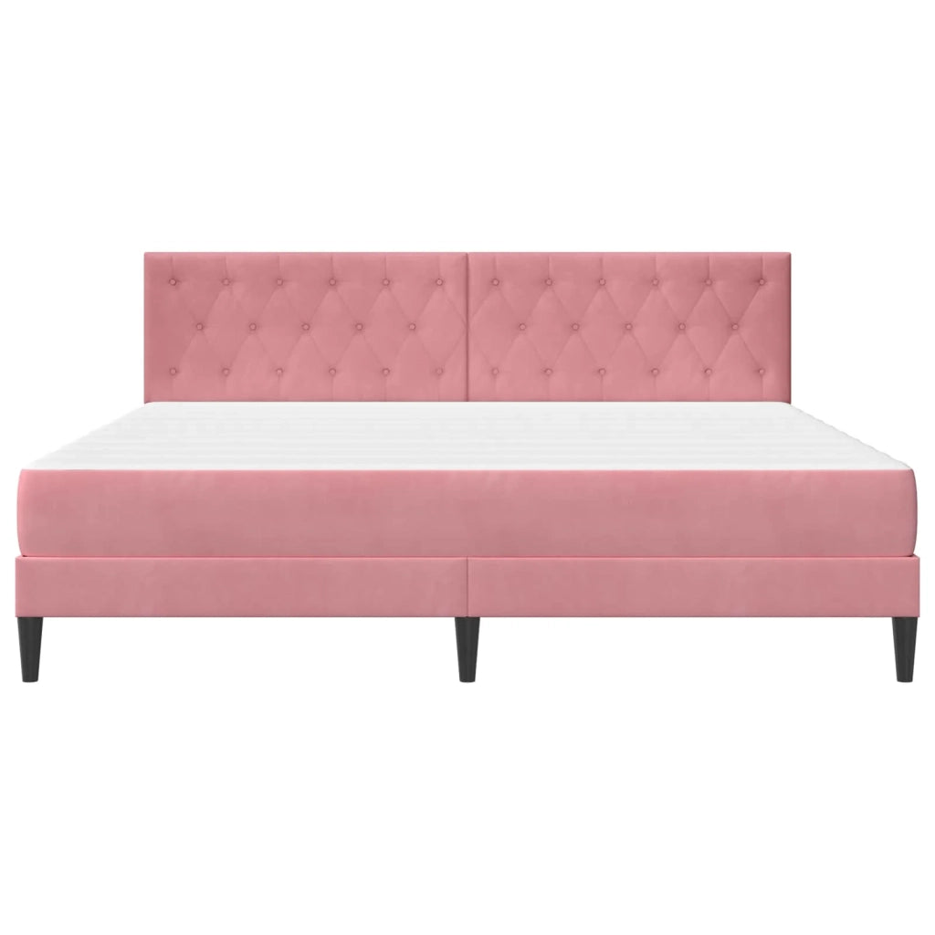 Struttura letto con materasso Rosa 180 x 200 cm Velluto 3415069