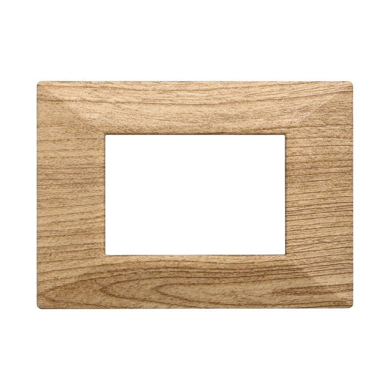 Placca Piramide Serie Moon 3P Colore Legno Scuro Compatibile Con Bticino Axolute