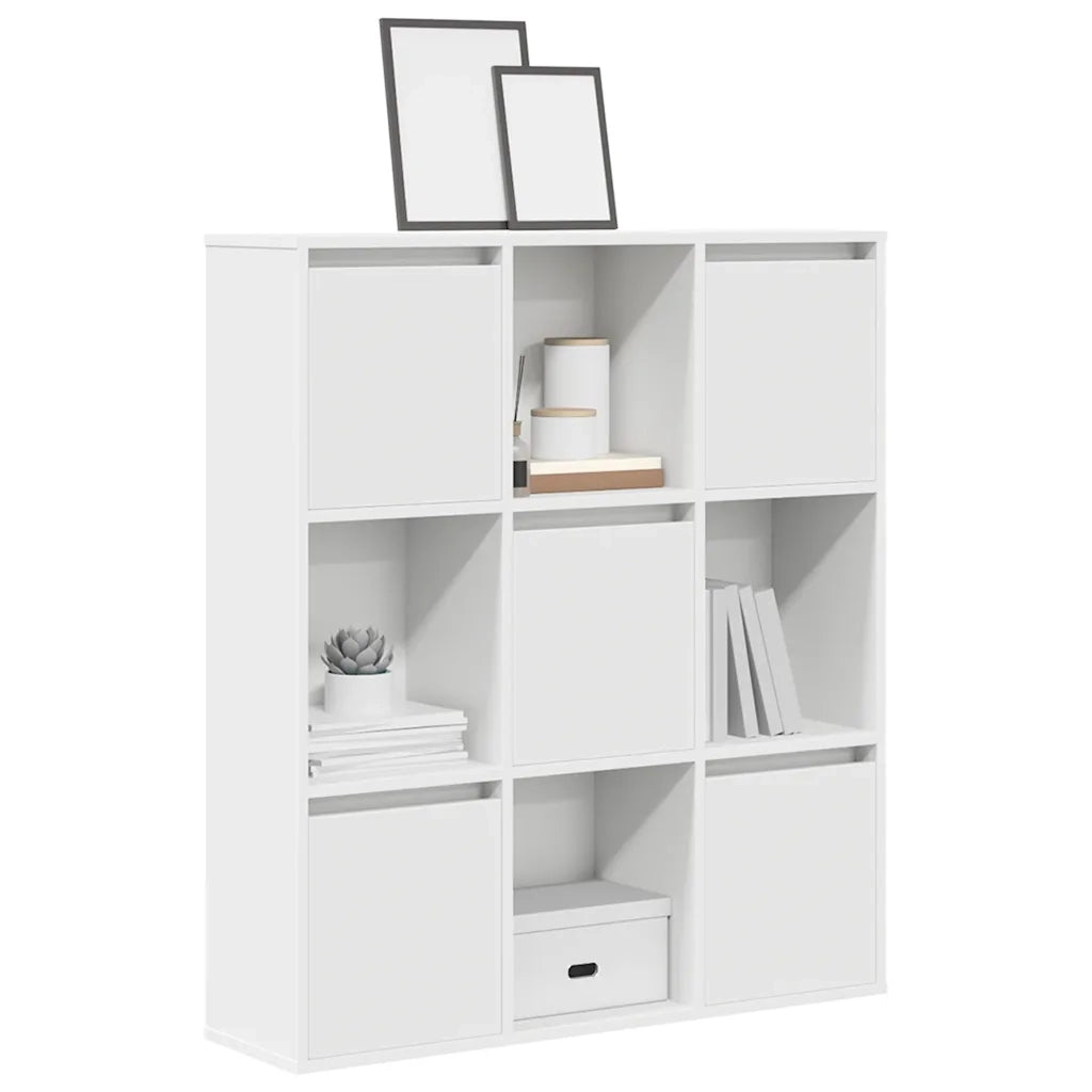 Libreria-Scaffale per Libri-Mobile di Stoccaggio Bianca 89x24x101,5 cm in Legno Multistrato
