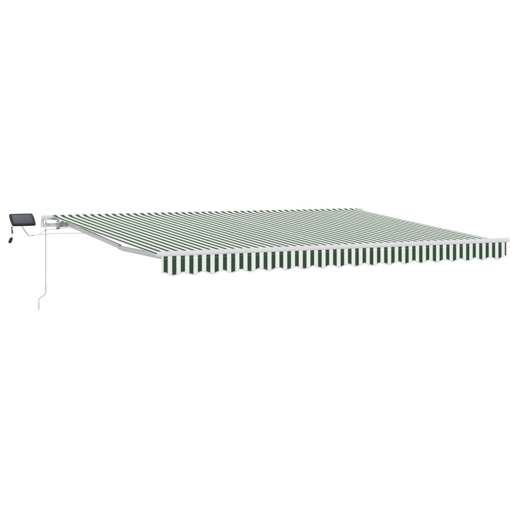 Tenda Retrattile Manuale  con LED Verde e Bianco 450x350 cm
