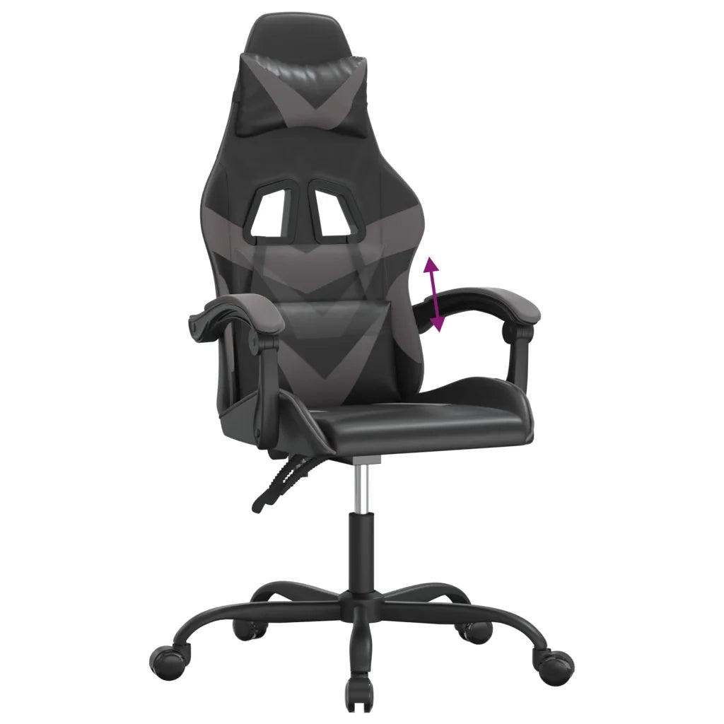 Sedia da Gaming | Sedia da e-sports Nera e Grigia in Similpelle