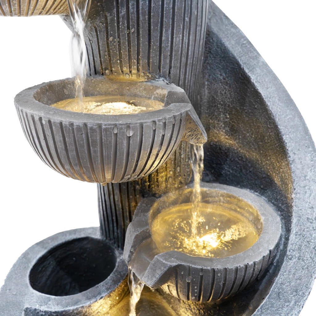 Fontana da Giardino Elettrica con LED e Cascata – Spiral Springs