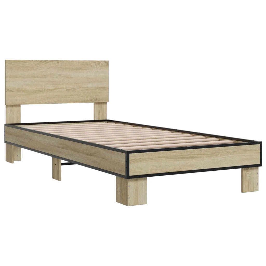 Struttura letto con testata-Giroletto Rovere Sonoma 80 x 200 cm 672452