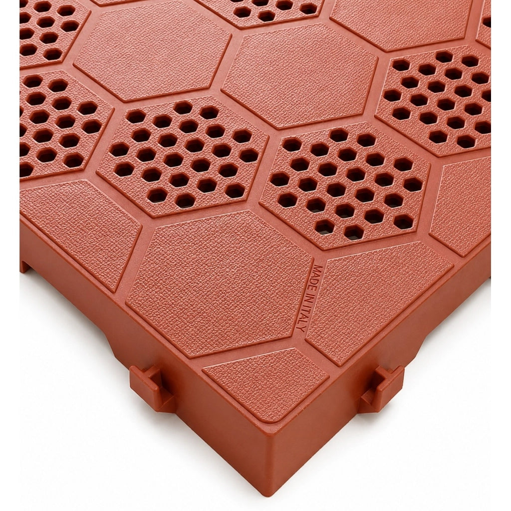 PIASTRELLA 40X40XH5CM ROSSA SEMIFORATA