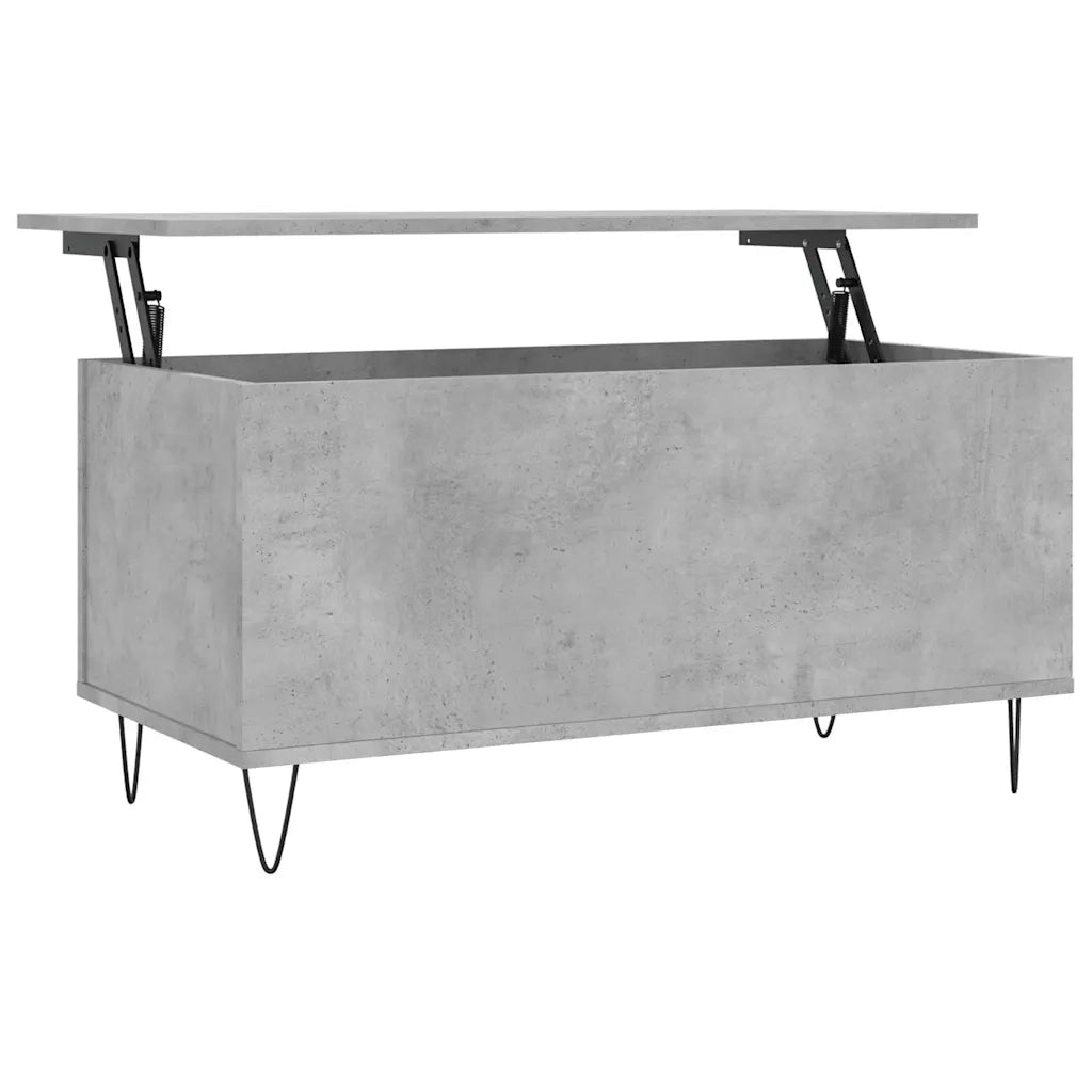 Tavolino Salotto-Tavolino da soggiorno-Tavolo Grigio Cemento 90x44,5x45 cm Legno Multistrato 750968