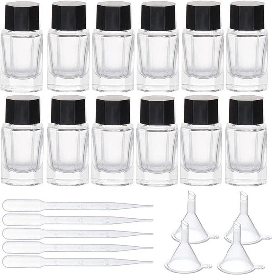 Penne per calligrafia con bottiglie di inchiostro, punte e gocciolatori, 15 ml, 12 pezzi