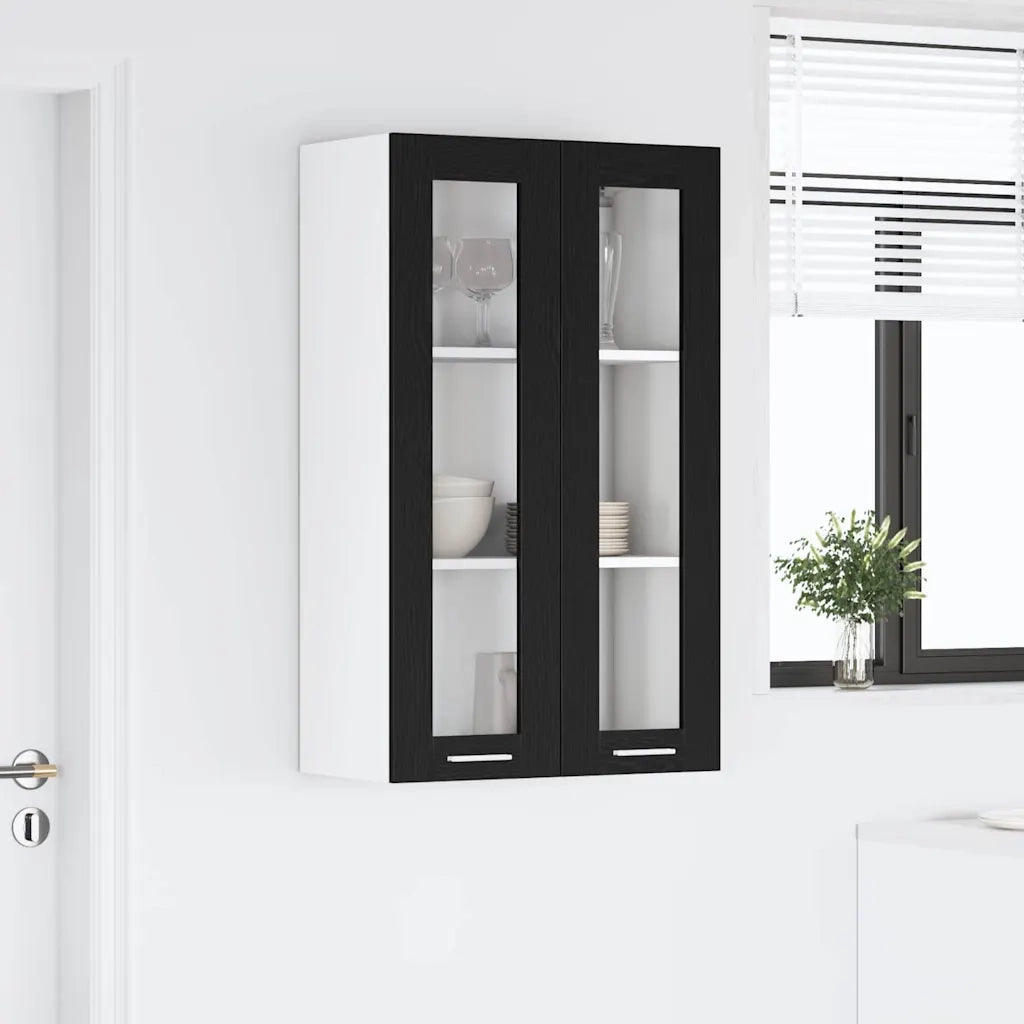 Armadio pensile con porta Riga Rovere Nero 60 x 31 x 100 cm 884387