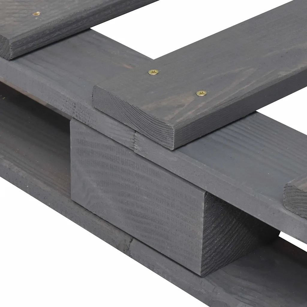 Letto matrimoniale | Letto per adulti | Giroletto con Testiera Grigio 140x200 cm Legno Massello di Pino