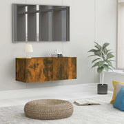 Mobile TV Rovere Fumo 80x30x30 cm in Legno Multistrato 815504