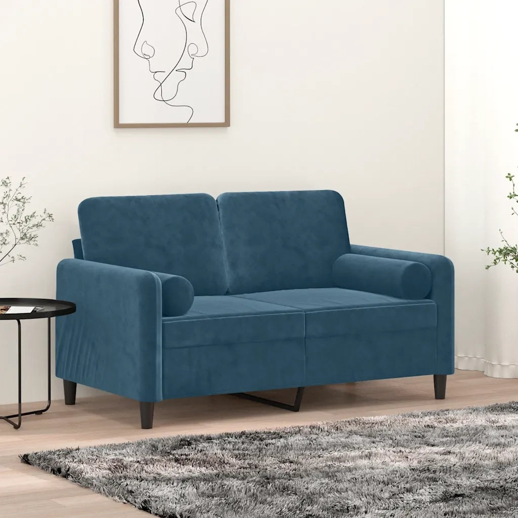 Cuscini Decorativi 2 pz Blu ?15x50 cm in Velluto CFW1822786