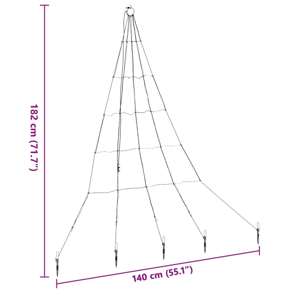 Albero di Natale LED con picchetti per il terreno 182 cm 42018739