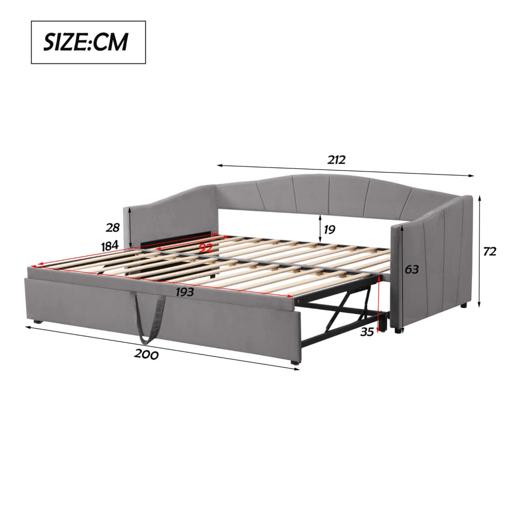 Letto a scomparsa per adulti - Xylo - 90/180x200 cm - Grigio