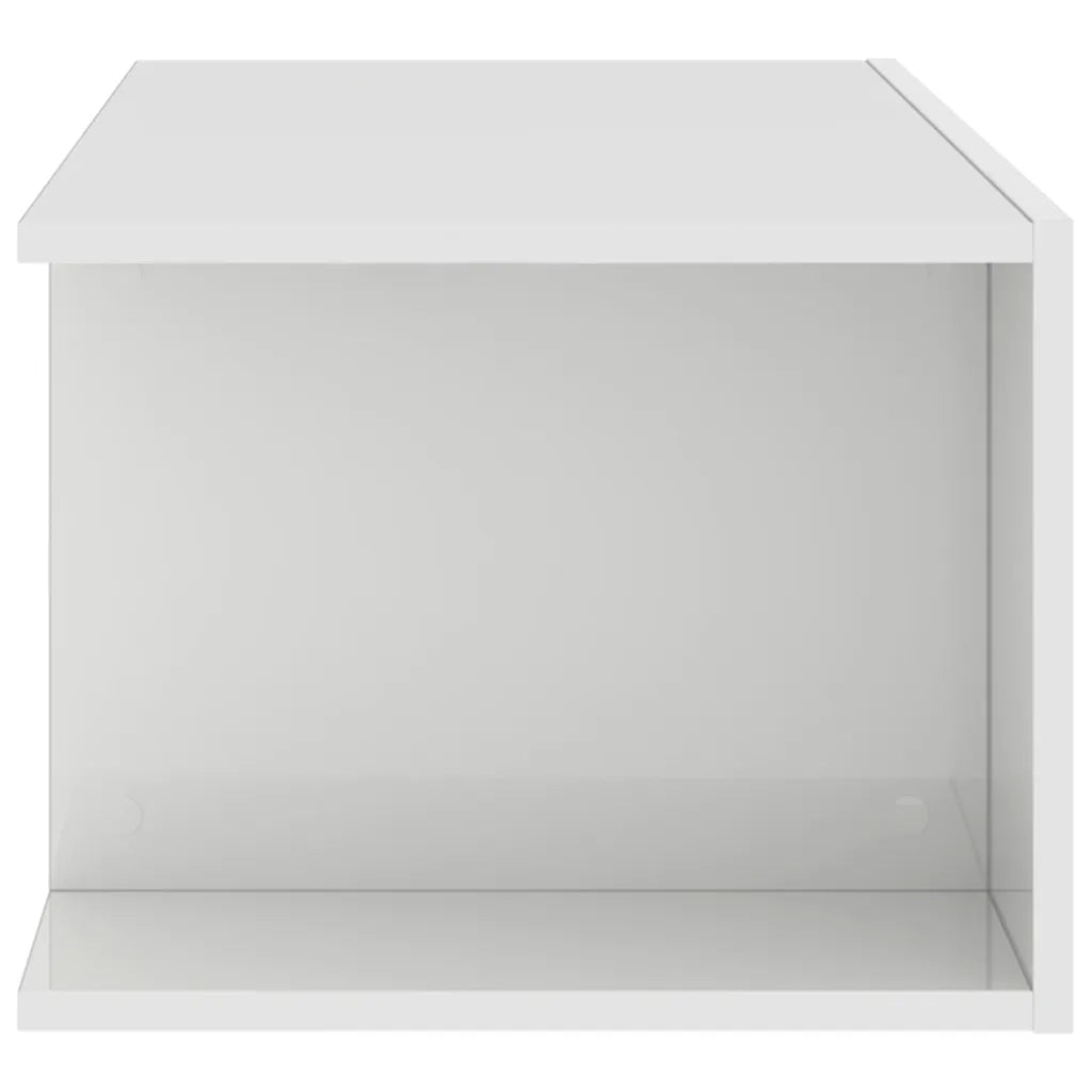 Mobile Porta TV con Luci LED Bianco Lucido 90x39x30 cm