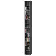 Scaffale a Colonna Tynset con 12 Scomparti per CD DVD 175x20x20 cm Grigio Scuro [en.casa]