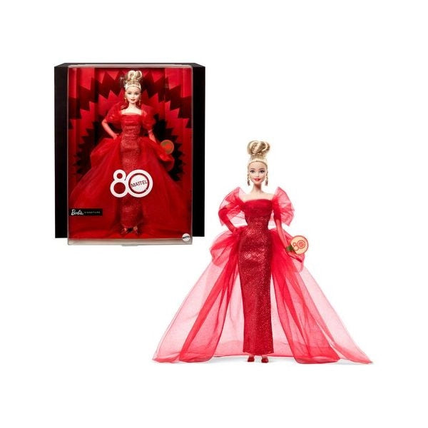 Bambola mattel jbj17 barbie da collezione 80° anniversario