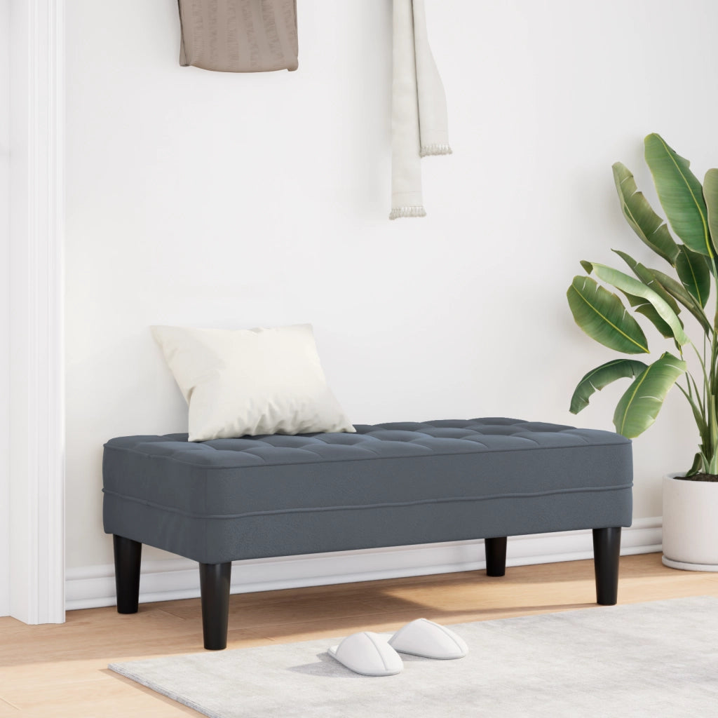 panchina grigio scuro 113 cm in velluto