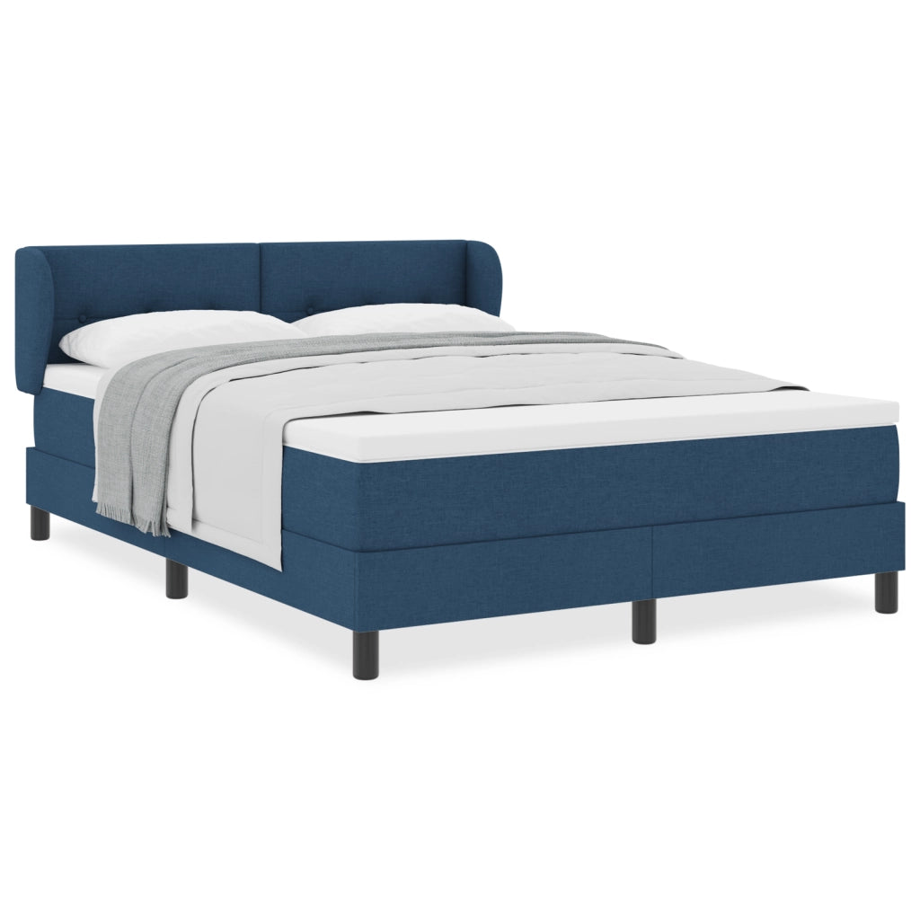 Letto a Molle Box con Materasso Blu 140x200 cm Tessuto