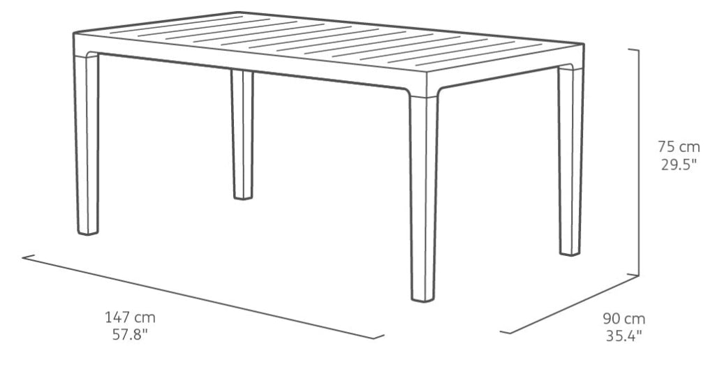 Tavolo da Giardino 160x90x74 cm Keter Harmony Bianco e Cappuccino