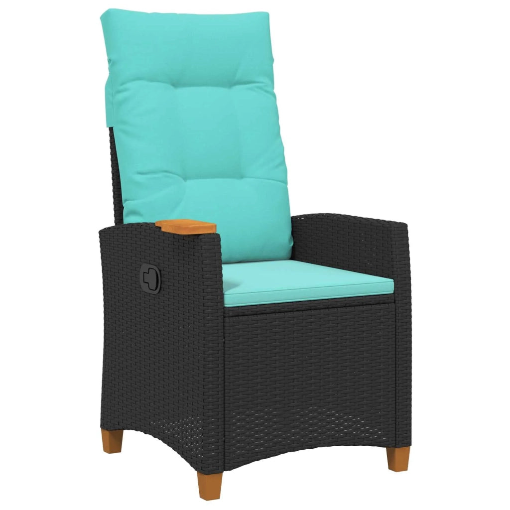 Poltrona reclinabile con tavolino 62 x 64 x 112 cm polyrattan