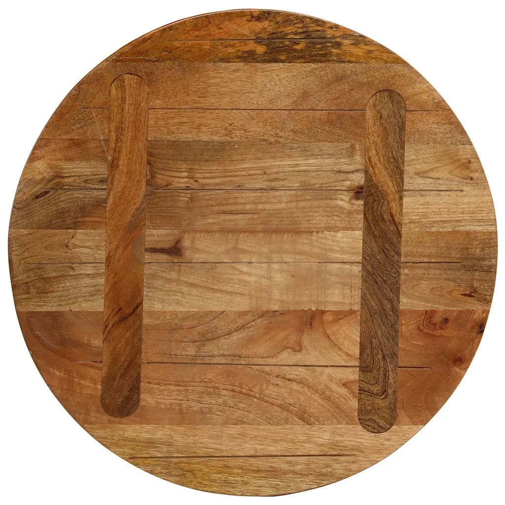 Piano per Tavolo Ã˜ 40x2,5cm Rotondo in Legno Massello di Mango