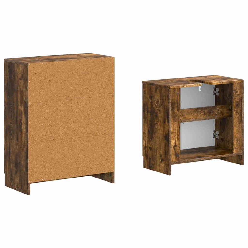 Set di Armadi da Bagno da 2 Pezzi UTRECHT Rovere Fumo 3417653