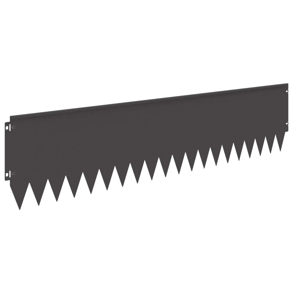 Bordura per Prato 20 pcs 103 x 25 cm Acciaio Nero 8008393