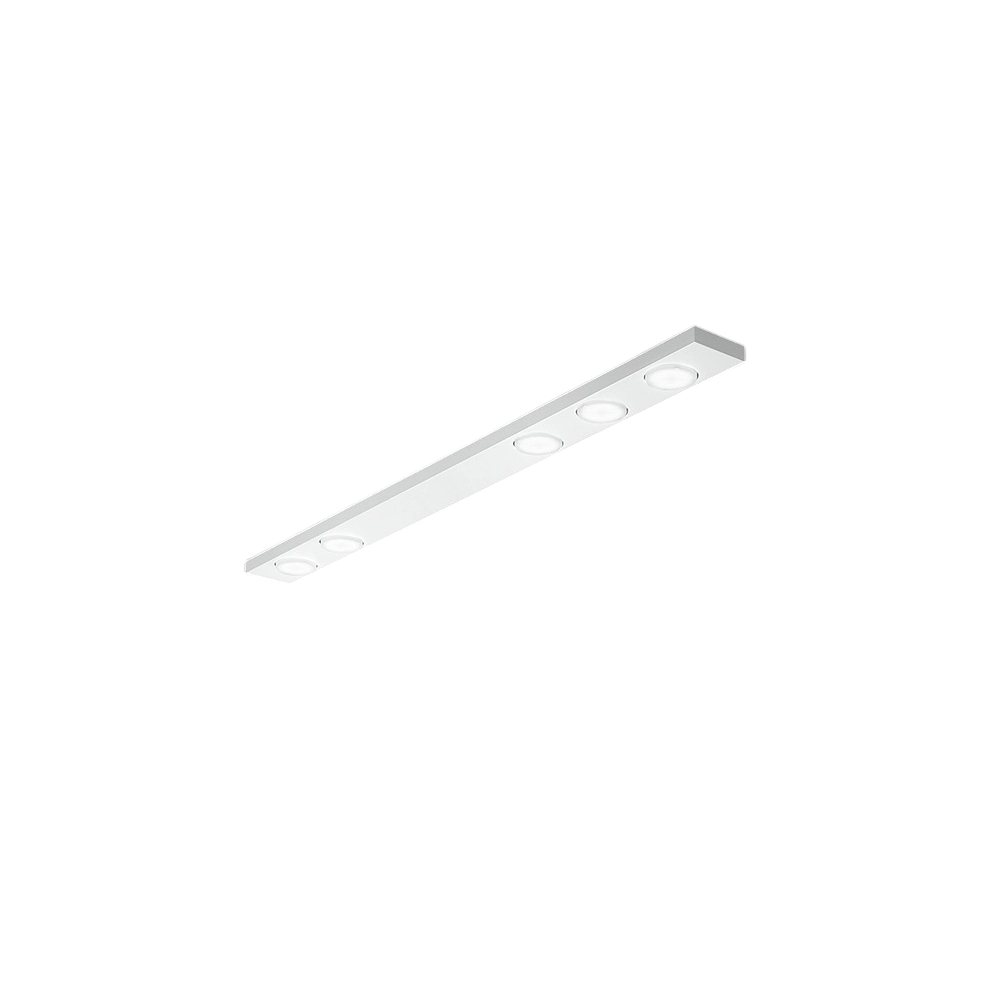 Bottone - Plafoniera Led da soffitto 5xGX53 max 15W, Rettangolare 120x10 cm, Metallo Verniciato, IP20 - Perenz - Bianca