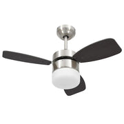 Ventilatore Soffitto con Luce e Telecomando 76 cm Marrone Scuro CFW1316372