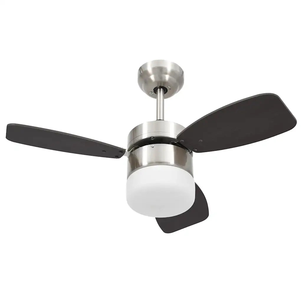 Ventilatore Soffitto con Luce e Telecomando 76 cm Marrone Scuro CFW1316372