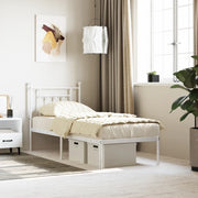Giroletto senza Materasso con Testiera-Struttura Letto Metallo Bianco 75x190 cm 296813