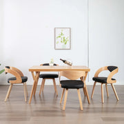 Sedie da Pranzo 4 pz Nere in Legno Piegato e Similpelle cod mxl 24635