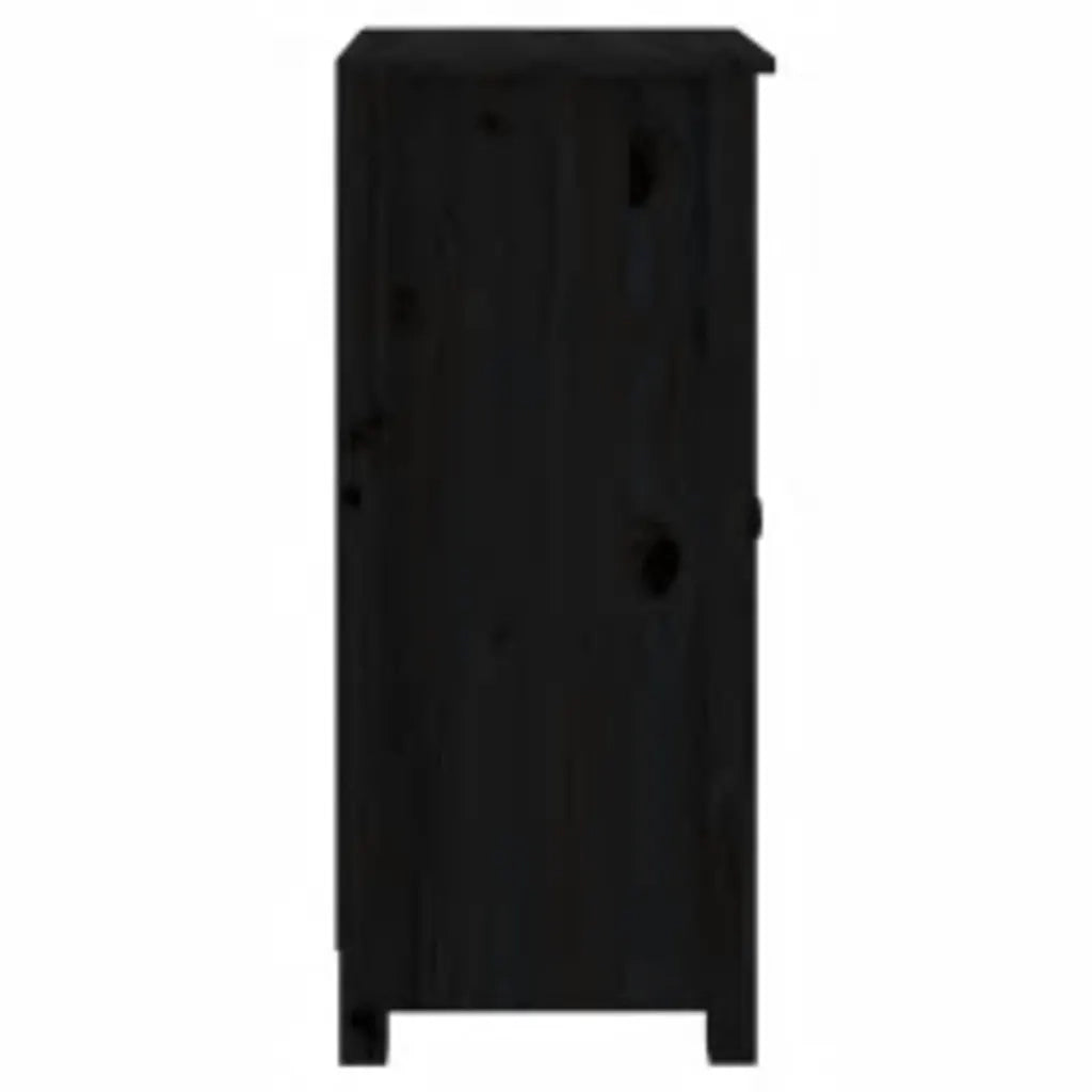 Credenze 2 pz Nere 39x35x80 cm in Legno Massello di Pino 813733