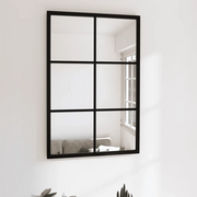 Specchio da Parete-Specchio a Muro-Specchio Decorativo Nero 60x40 cm in Metallo