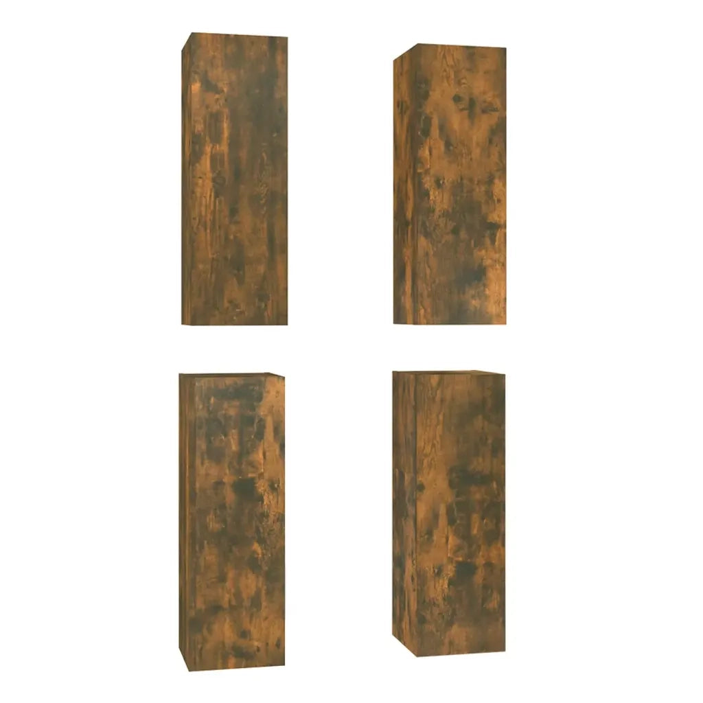 Mobili TV 4 pz Rovere Fumo 30,5x30x90 cm in Legno Multistrato cod mxl 20305