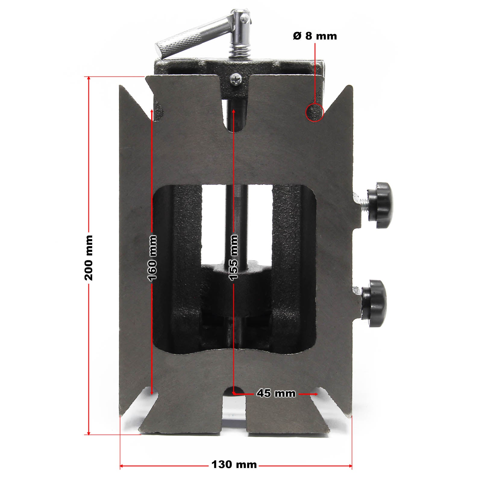 Morsa meccanica di precisione Larghezza ganasce 100 mm Orientabile verticalmente