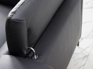 Divano a 2 posti in pelle nera