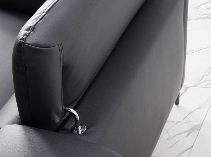 Divano a 2 posti in pelle nera